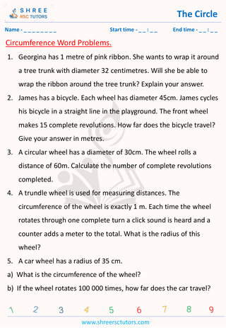 Circumference Word Problems (4)