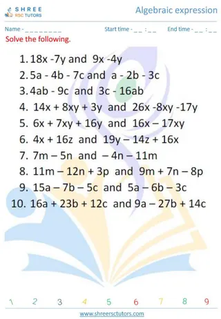 Algebraic Expression 1