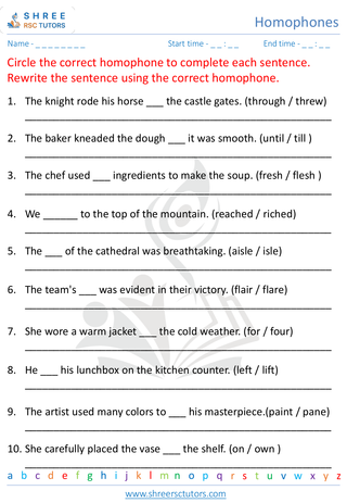 Homophones 3