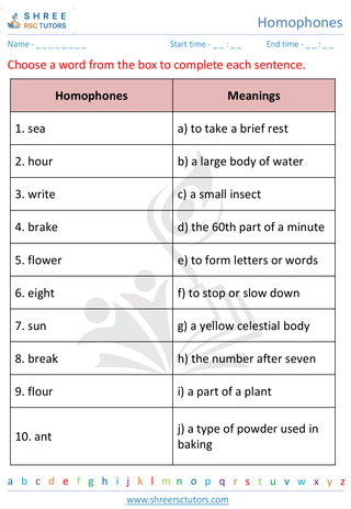 Homophones 8
