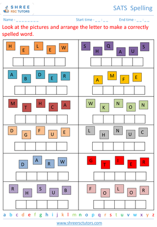 Jumbled Spelling Words 3