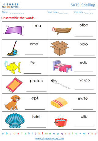 Jumbled Spelling Words 6