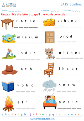 Jumbled Spelling Words 1
