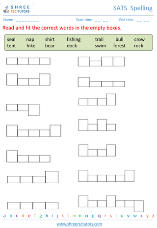 Spelling Words Shape 2