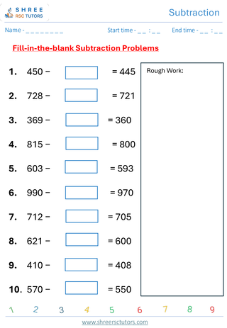 Multi Digit Subtraction  KS2 SAT1