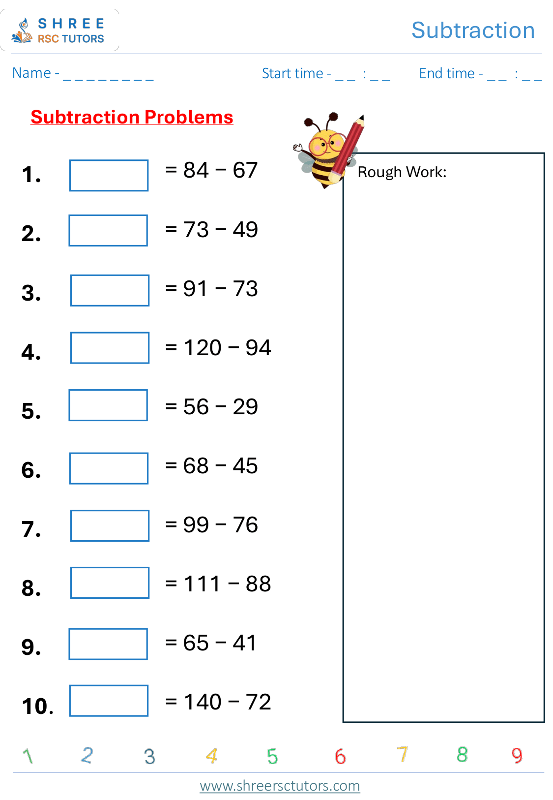 Multi Digit Subtraction  KS2 SAT4
