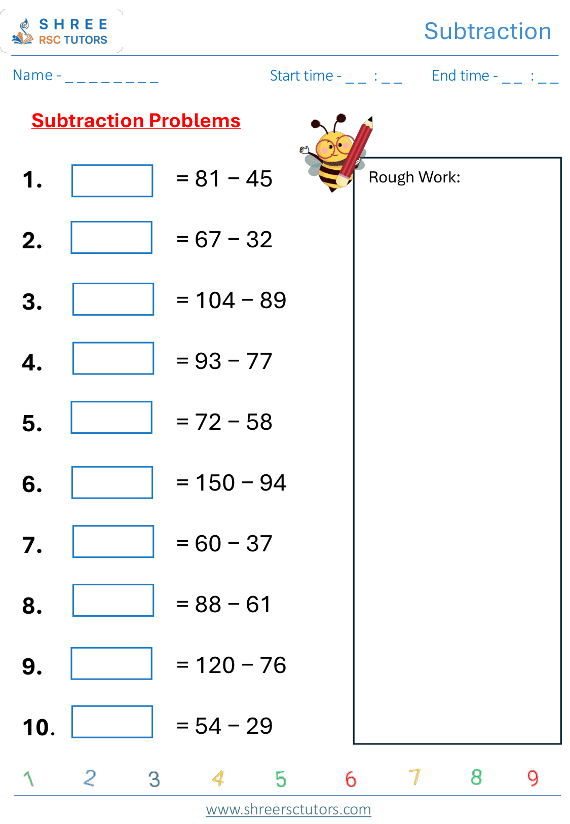 Multi Digit Subtraction  KS2 SAT5