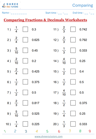 Comparing Fractions And Decimals KS2 SAT3
