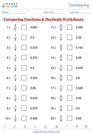 Comparing Fractions And Decimals KS2 SAT2