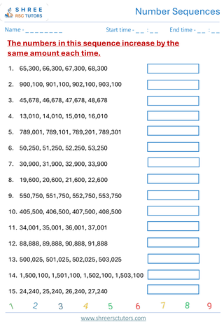 Number Sequences  KS2 SAT2