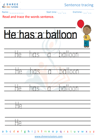 Sentence Tracing 8