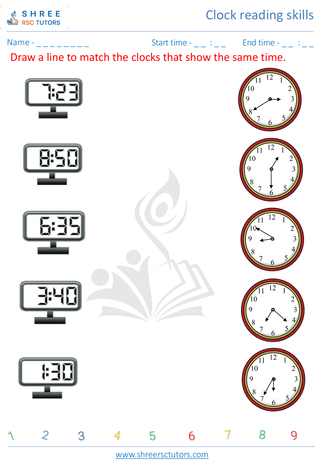 Match Clock With Time 7