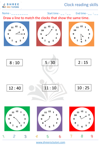 Match Clock With Time 1