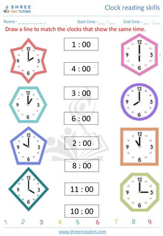 Match Clock With Time 6
