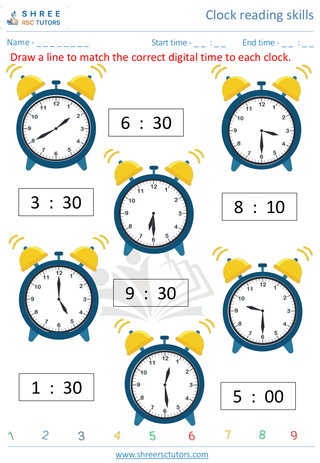 Match Clock With Time 3