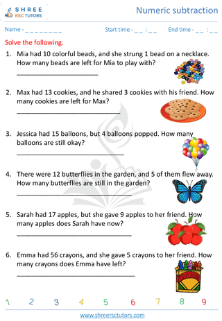 Subtraction Word Problems 3
