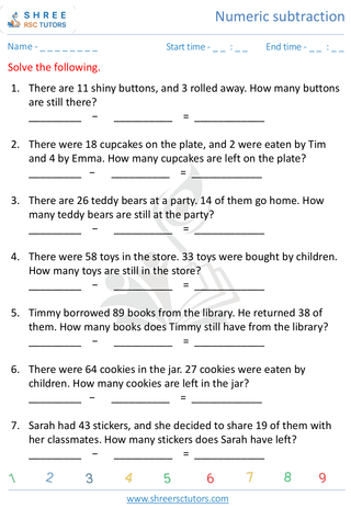 Subtraction Word Problems 4