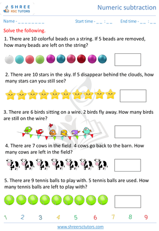 Subtraction Word Problems 7