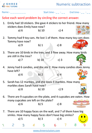 Subtraction Word Problems 2