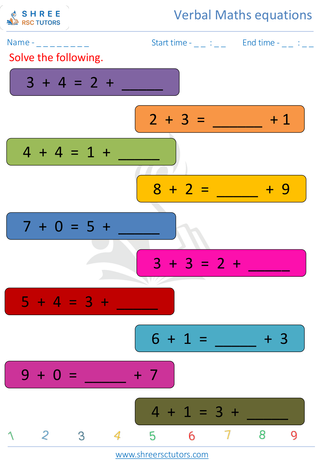 Addition Verbal Equation 7