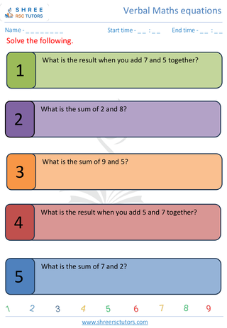 Addition Verbal Equation 6