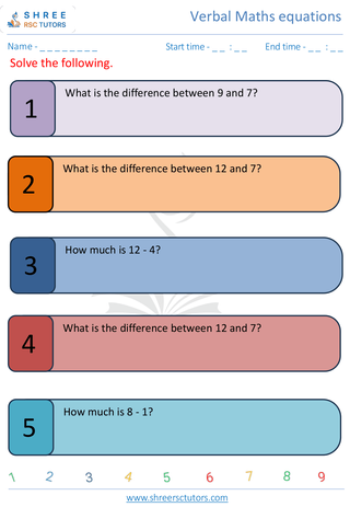 Subtraction Verbal Equation 3