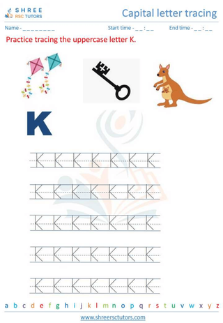 Capital  Letter Tracing 'K'