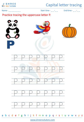 Capital  Letter Tracing 'P'