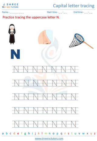 Capital  Letter Tracing 'N'
