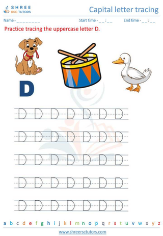 Capital  Letter Tracing 'D'