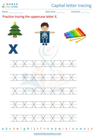 Capital  Letter Tracing 'X'