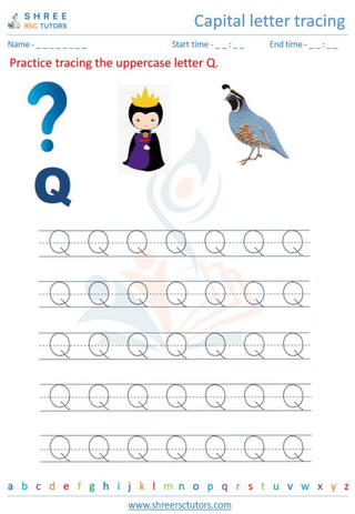 Capital  Letter Tracing 'Q'