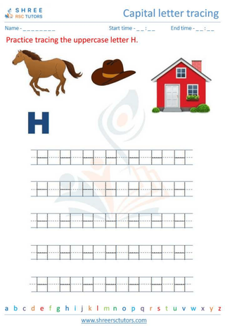 Capital  Letter Tracing 'H'