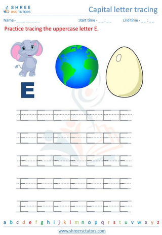 Capital  Letter Tracing 'E'