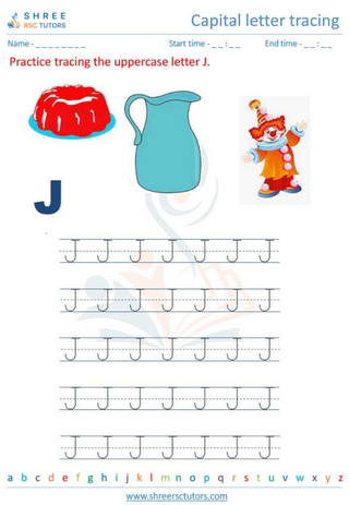 Capital  Letter Tracing 'J'