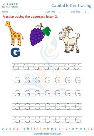 Capital  Letter Tracing 'G'