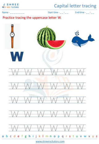 Capital  Letter Tracing 'W'