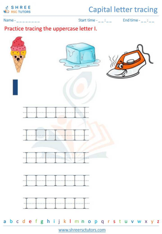 Capital  Letter Tracing 'I'