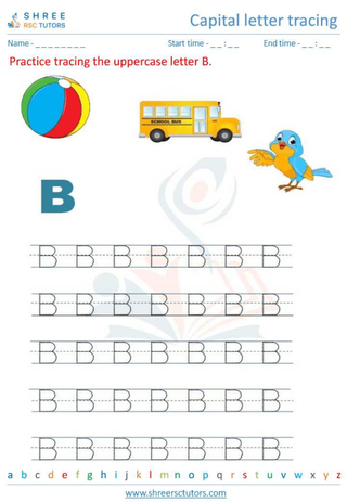 Capital Letter Tracing 'B'