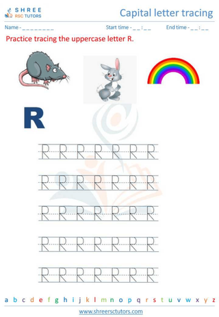 Capital  Letter Tracing 'R'
