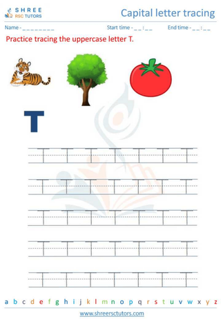 Capital  Letter Tracing 'T'