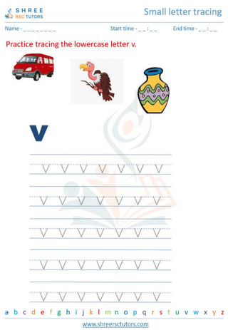 Small Letter Tracing 'v'