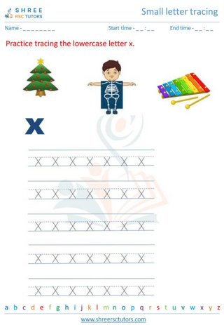 Small Letter Tracing 'x'