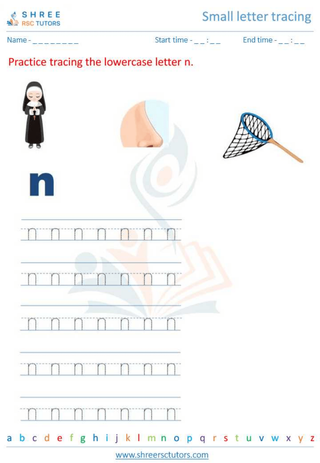 Small Letter Tracing 'n'