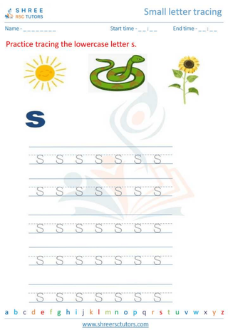 Small Letter Tracing 's'