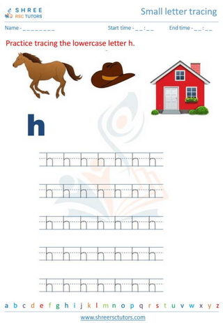 Small Letter Tracing 'h'