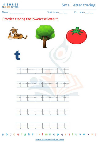 Small Letter Tracing 't'