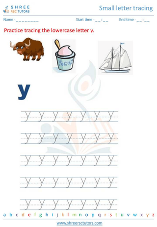 Small Letter Tracing 'y'