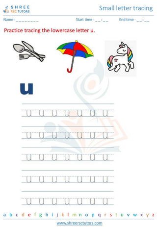 Small Letter Tracing 'u'