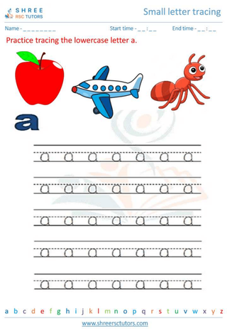 Small Letter Tracing 'a'